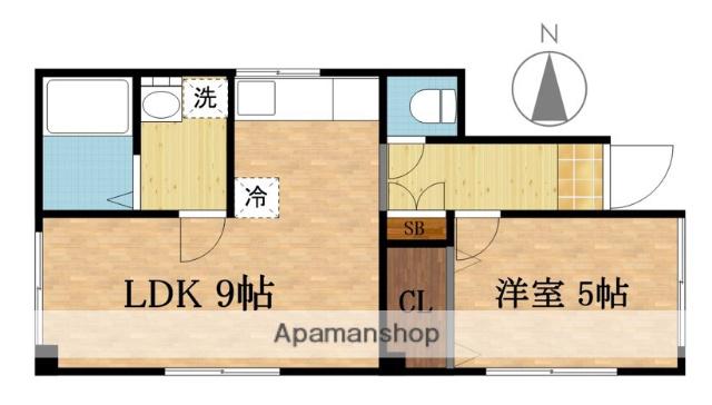 水原コーポ2(1LDK/1階)の間取り写真