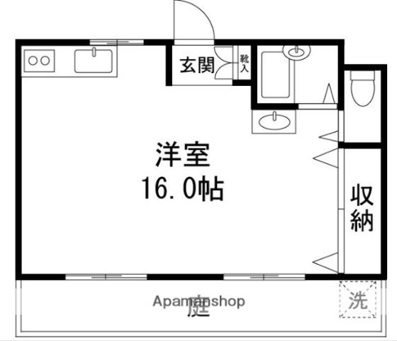 リーフコート東六郷(ワンルーム/1階)の間取り写真