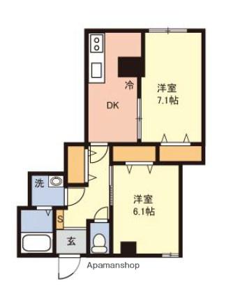 第7シンエイハイム(2DK/1階)の間取り写真