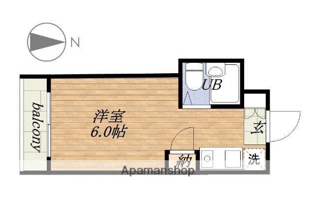ラ・ギャルソンヌ(ワンルーム/2階)の間取り写真