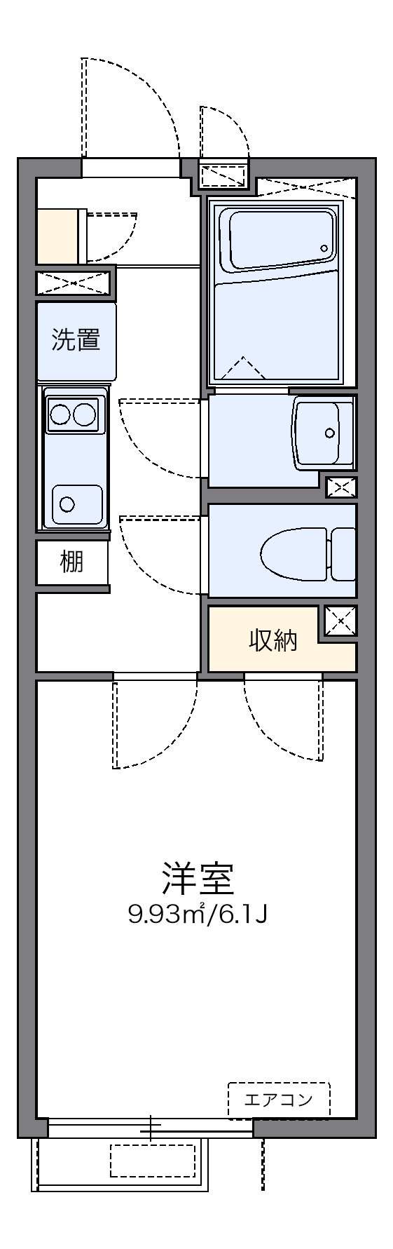 レオネクストフォルトゥナート(1K/2階)の間取り写真