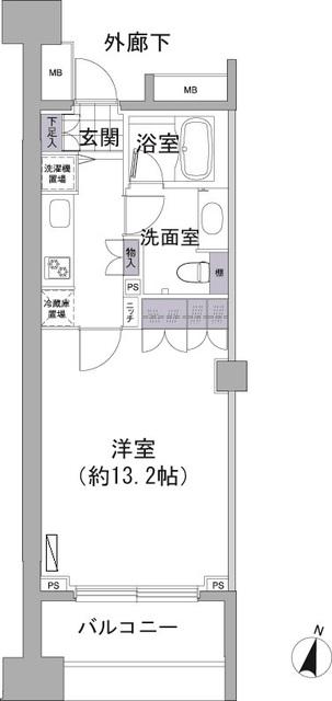 アビティ目黒(1K/2階)の間取り写真