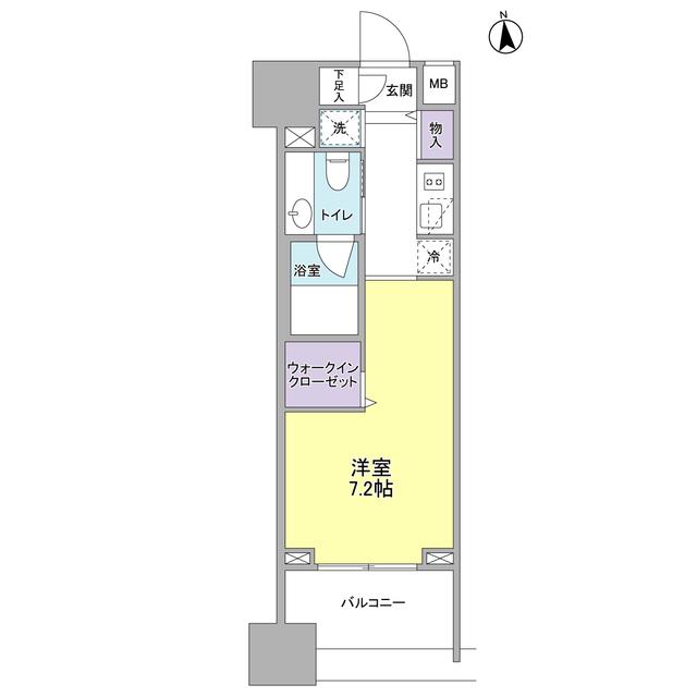 パークフラッツ中目黒(ワンルーム/4階)の間取り写真