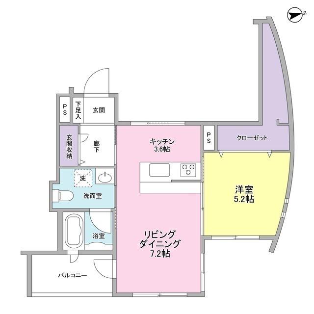 プティ・ピスィーヌ(1LDK/2階)の間取り写真