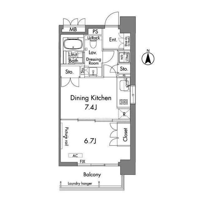 エステマール芝公園(1DK/3階)の間取り写真