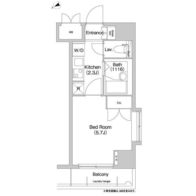 コンフォリア芝浦キャナル(1K/2階)の間取り写真