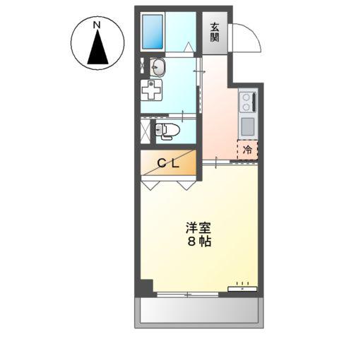 Kハウス(1K/3階)の間取り写真