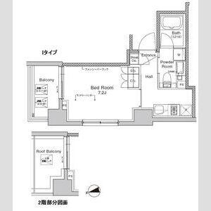 プラウドフラット門前仲町5(1K/2階)の間取り写真