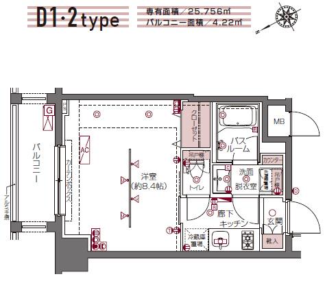 ZOOM白金高輪 3階階 間取り
