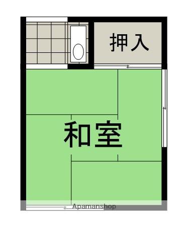 たかみ荘(ワンルーム/2階)の間取り写真