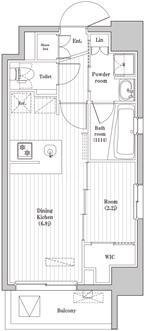 アジールコート蒲田(1DK/8階)の間取り写真