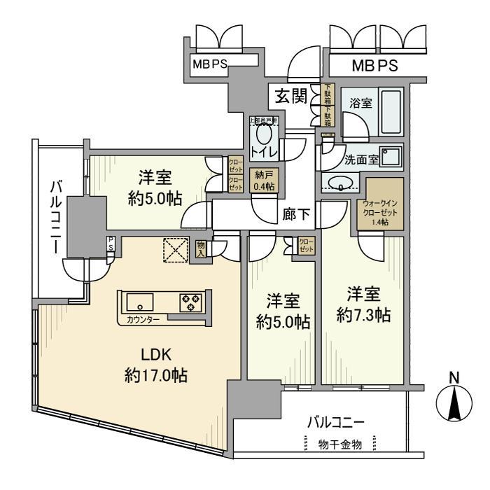川崎ゲートタワー 13階階 間取り