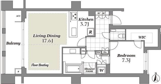 THE CONOE 三田綱町(1LDK/2階)の間取り写真