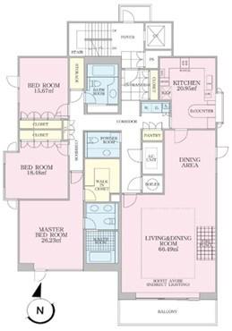 パシフィックハウス麻布台(3LDK/2階)の間取り写真