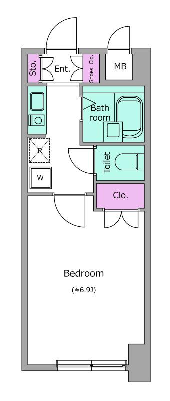 レジディア門前仲町(1K/5階)の間取り写真