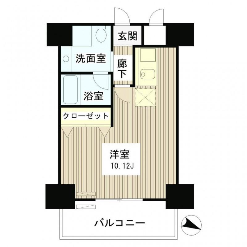 レジディア麻布十番2(ワンルーム/1階)の間取り写真