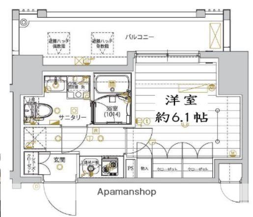 REGALIZ品川サウス(1K/4階)の間取り写真