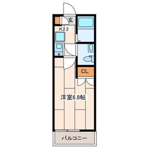 メゾングランディール元住吉(1K/2階)の間取り写真