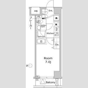 プレミアムキューブ大岡山(1K/2階)の間取り写真