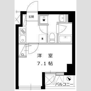 ハーモニーレジデンス田町(1K/6階)の間取り写真
