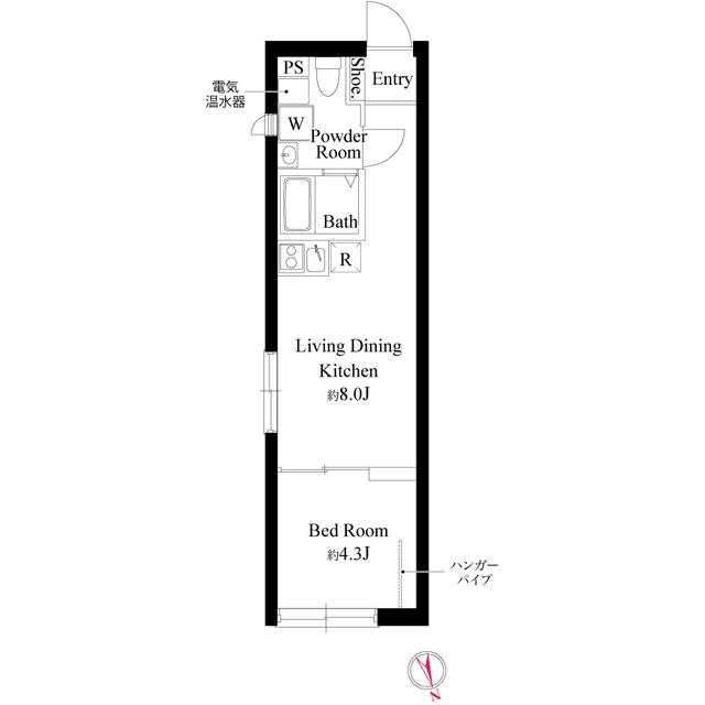 UCM 蒲田(1LDK/4階)の間取り写真
