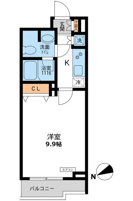 パシフィックコート目黒南(1K/1階)の間取り写真