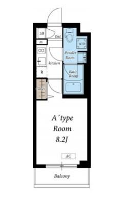 シェル上池台(1K/B1階)の間取り写真