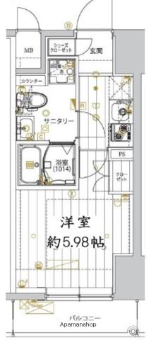 レガリス品川サウス(1K/12階)の間取り写真