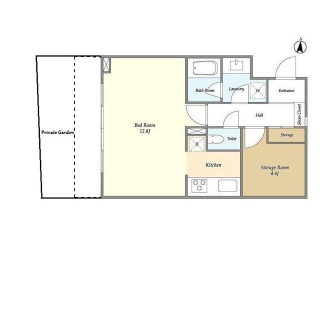 プレアード目黒(ワンルーム/1階)の間取り写真