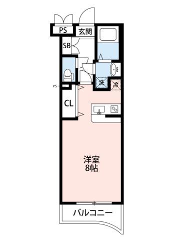 スリジエ田園調布(ワンルーム/3階)の間取り写真