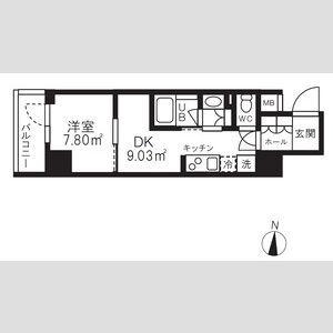 グランパセオ清澄白河Ⅱ(1DK/3階)の間取り写真