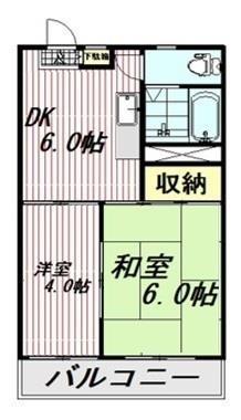 東陽第三関根ビル(2DK/2階)の間取り写真