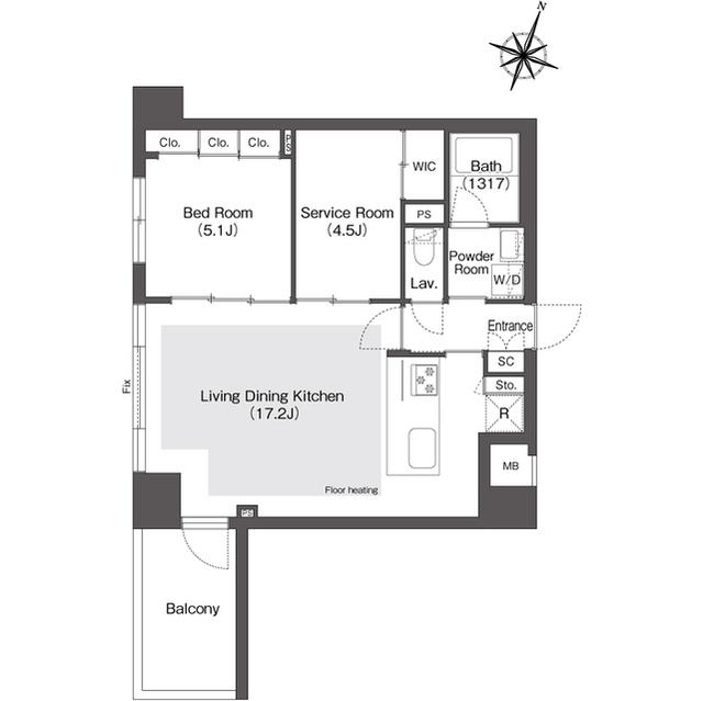 スタイリオ目黒大橋HILLSIDE(1SLDK/3階)の間取り写真