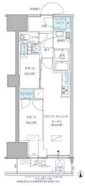 パークアクシス品川天王洲アイル(2LDK/6階)の間取り写真