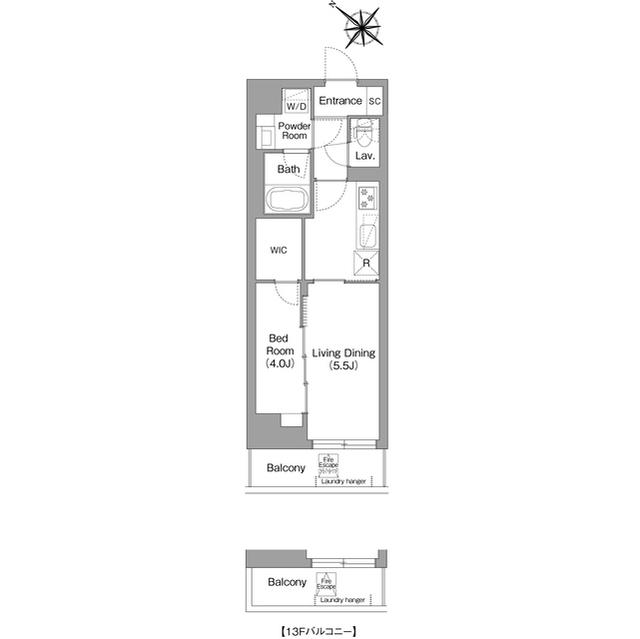 コンフォリア・リヴ豊洲キャナル(1LDK/10階)の間取り写真
