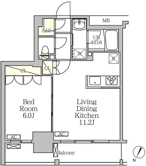 ジオエント白金台(1LDK/3階)の間取り写真