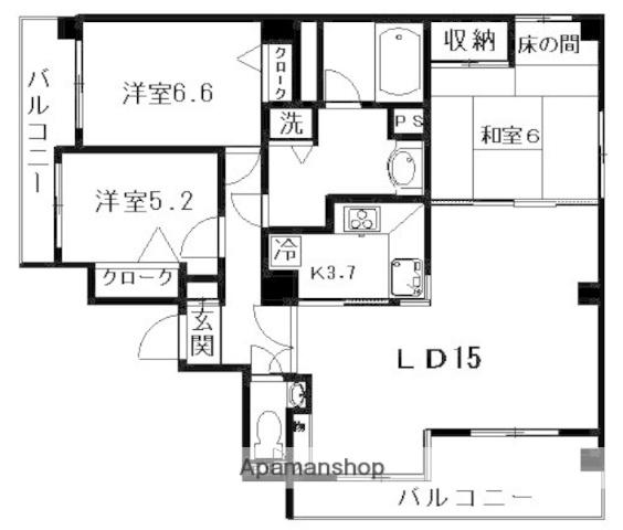 コスモプレイス長原 2階階 間取り