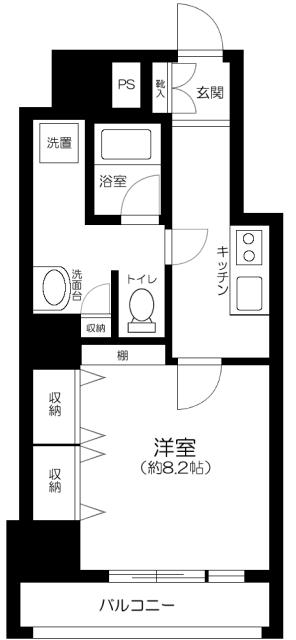 クローバー六本木 2階階 間取り