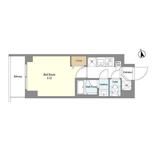 AUGUSTA RESIDENCE大森(1K/1階)の間取り写真