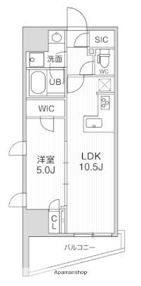 シーズンフラッツ大井町(1LDK/14階)の間取り写真