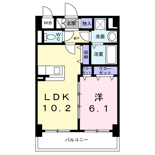 スリールステラ(1LDK/1階)の間取り写真
