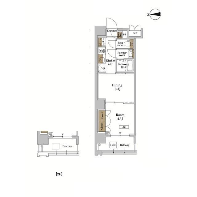 RJRプレシア蒲田(1DK/3階)の間取り写真