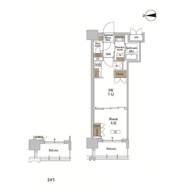 RJRプレシア蒲田(1DK/3階)の間取り写真