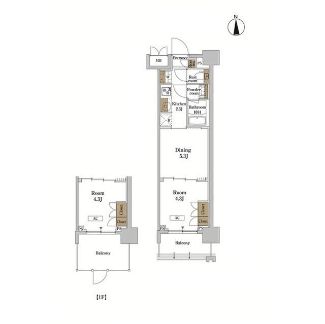 RJRプレシア蒲田(1DK/5階)の間取り写真