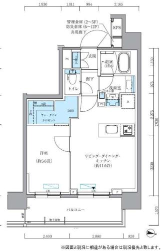 パークアクシス新大橋(1LDK/3階)の間取り写真
