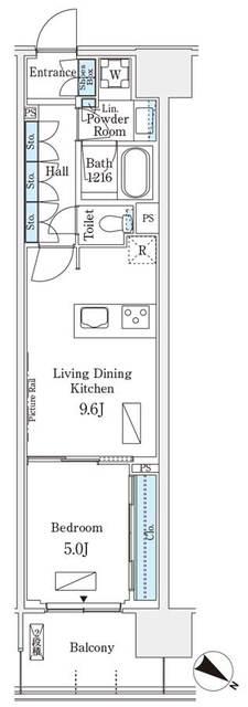 ロイヤルパークス有明(1LDK/8階)の間取り写真