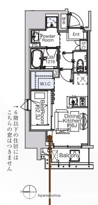 ベルファース蒲田ウエスト(1DK/6階)の間取り写真