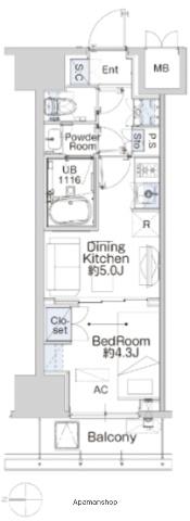 ベルファース蒲田ウエスト(1DK/6階)の間取り写真