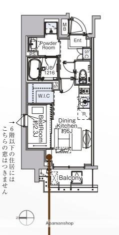 ベルファース蒲田ウエスト(1DK/7階)の間取り写真