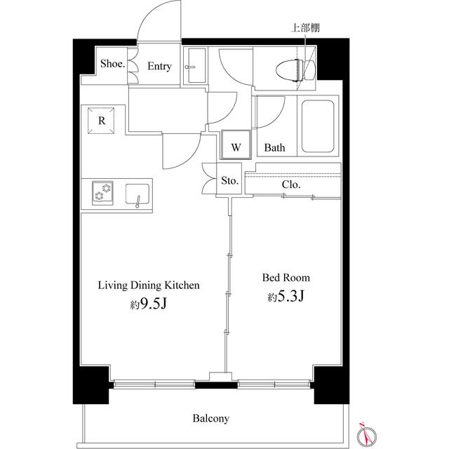 COURT BLANCHE(1LDK/4階)の間取り写真